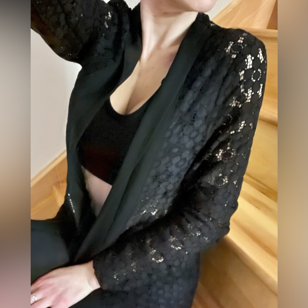 Zara lace tuxedo blazer